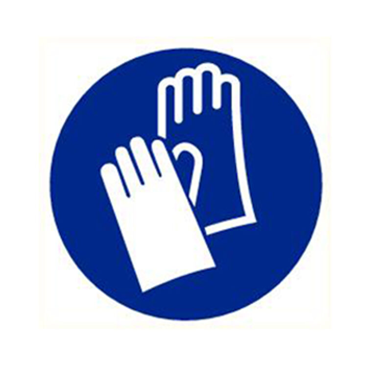Sticker handschoenen verplicht