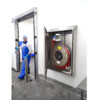RVS kast voor brandslanghaspel met RVS brandslanghaspel