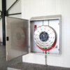 RVS brandslanghaspelkast met RVS brandslanghaspel