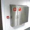 RVS brandslanghaspelkast met brandblusserkast