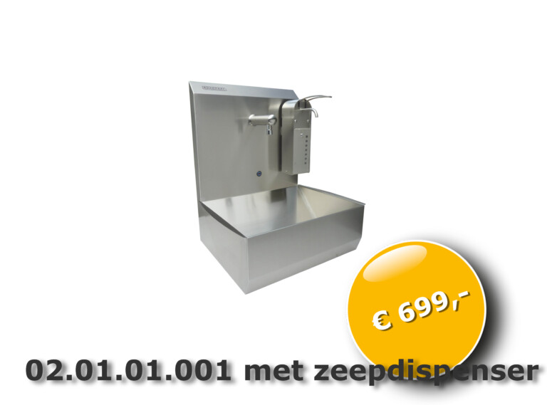 RVS handwasbak sensorbediend met zeepdispenser
